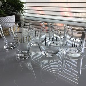 Rae Dunn Glassware x 6 (Wine, Mugs, Cocktails)